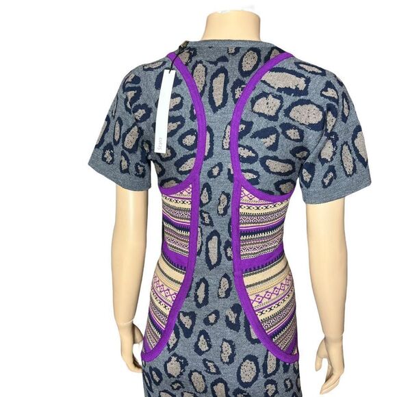 Cut25 by Yigal Azrouel Animal Print bodycon wool dress  XS NWT - Picture 8 of 13
